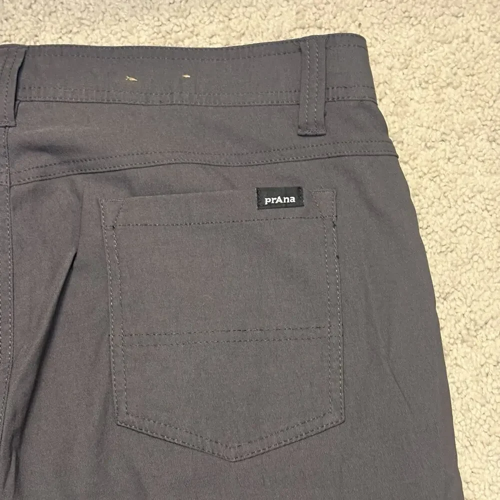 Prana Brion II Pants Mens 36/28 Gray Standard Fit Straight Leg Hiking Workwear